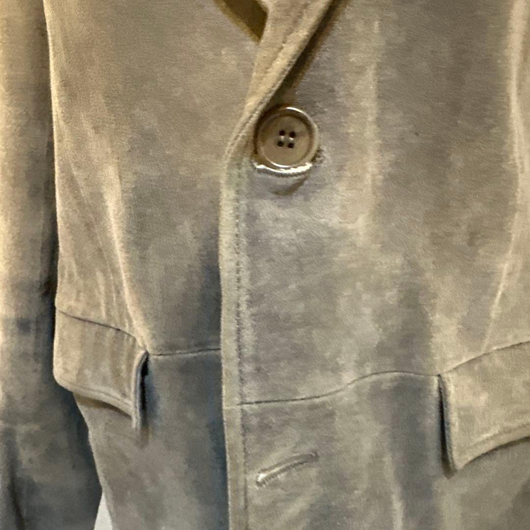 エンポーリオ　アルマーニ　グレーの2ボタン革ジャケット