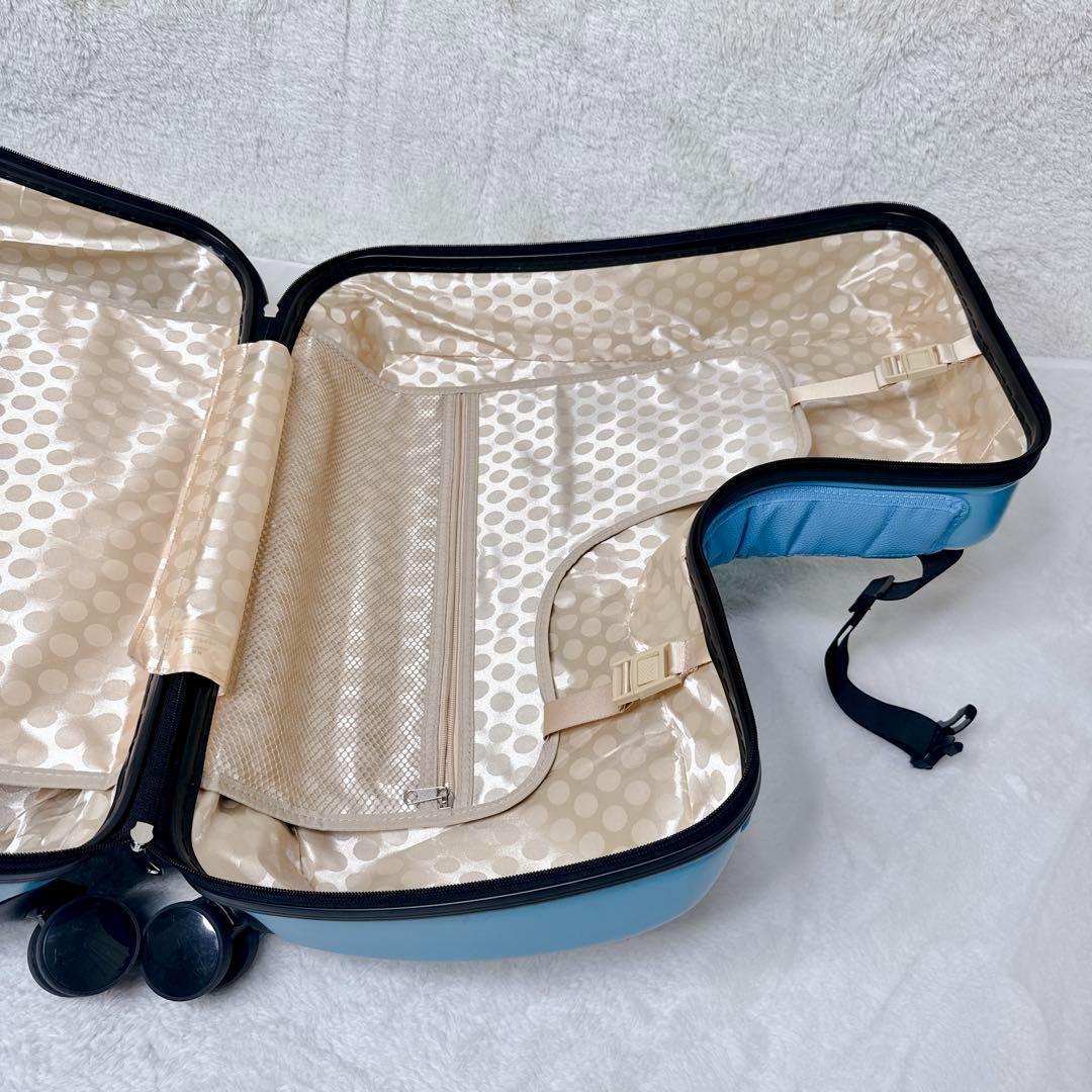 子供が乗れるキャリーケース スーツケース クッション ベルト 旅行 ブルー