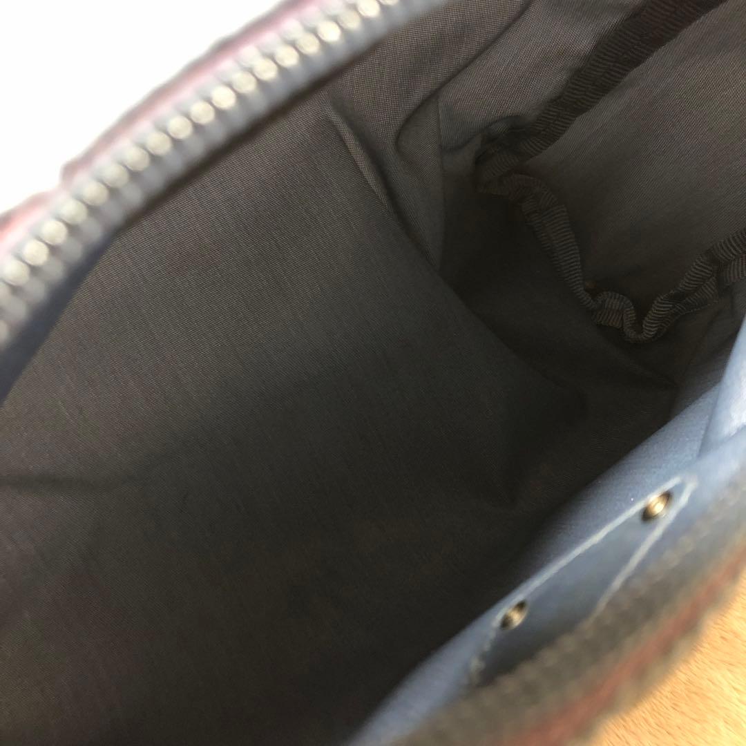 極美品♡ レアカラー　プラダ　ポーチ　三角プレート　ロゴ　ブルー　パープル