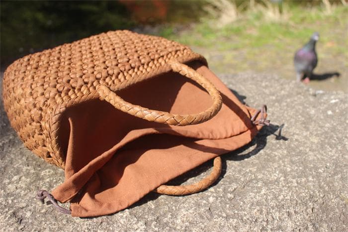 六角花結び編み 山葡萄 かごバッグ やまぶどう 山ぶどう カゴバッグ 持ち手 籠