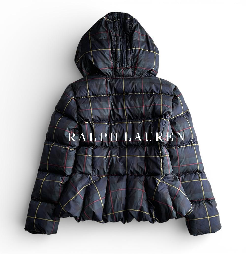 cacao327！ラルフローレン ゴールドポニー刺繍 チェック柄 ダウン