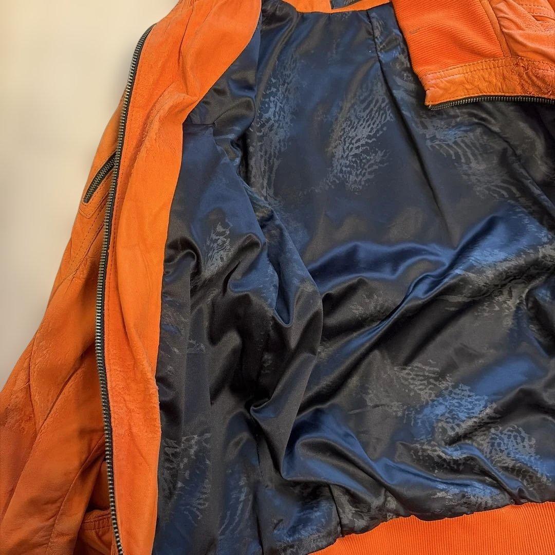 14th addiction レザージャケット　グランジ加工　ダブルジップ