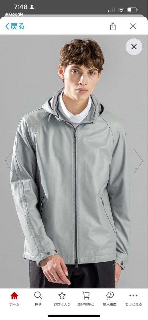 ✨美品JOSEPH HOMM フード付きレザージャケット グレーサイズ50羊革