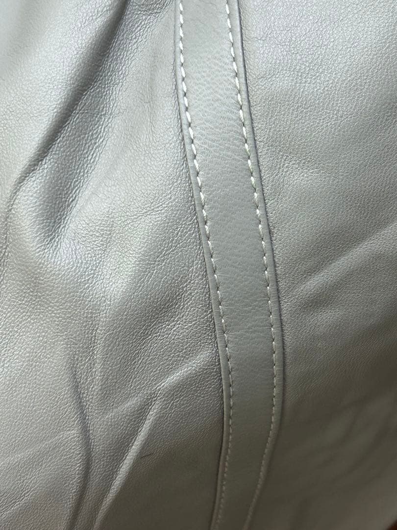 ✨美品JOSEPH HOMM フード付きレザージャケット グレーサイズ50羊革