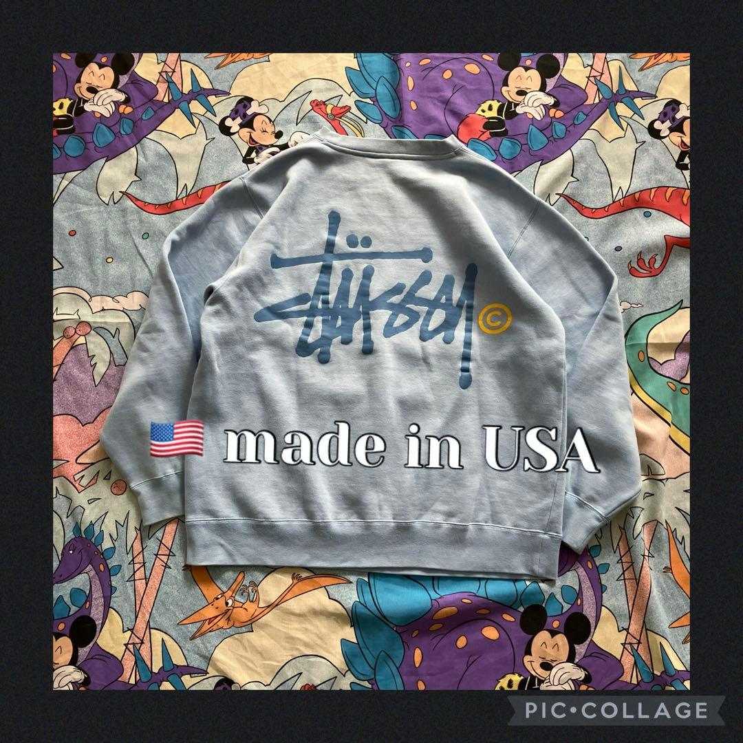 USA製　old stussy スウェット　トレーナー　レアカラー　スカイブルー