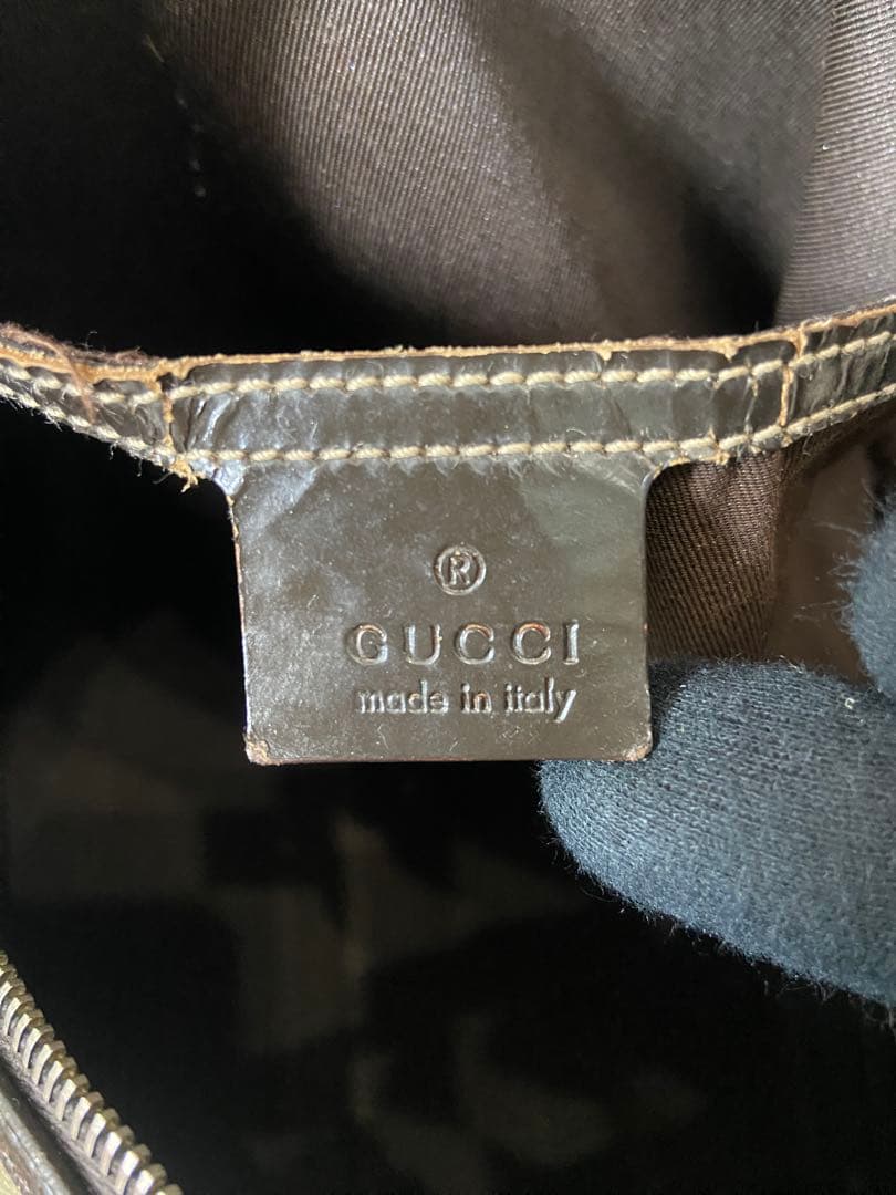 まあ　GUCCI ボストンバッグ　ハンドバッグ　GG PVC レザブラウン　ロゴ