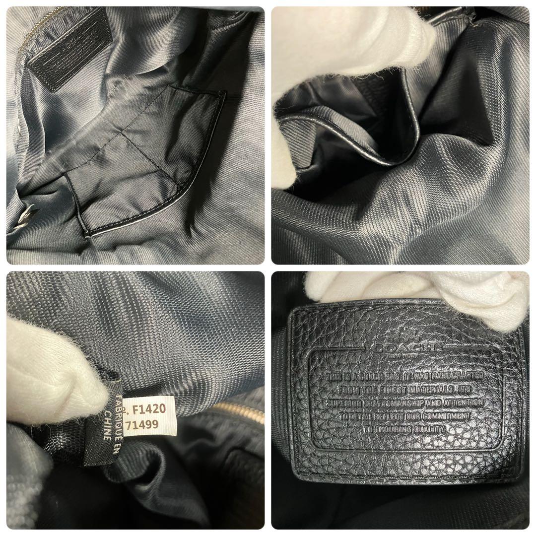 COACH コーチ クロスボディ ショルダーバッグ ブラック 黒 レザー