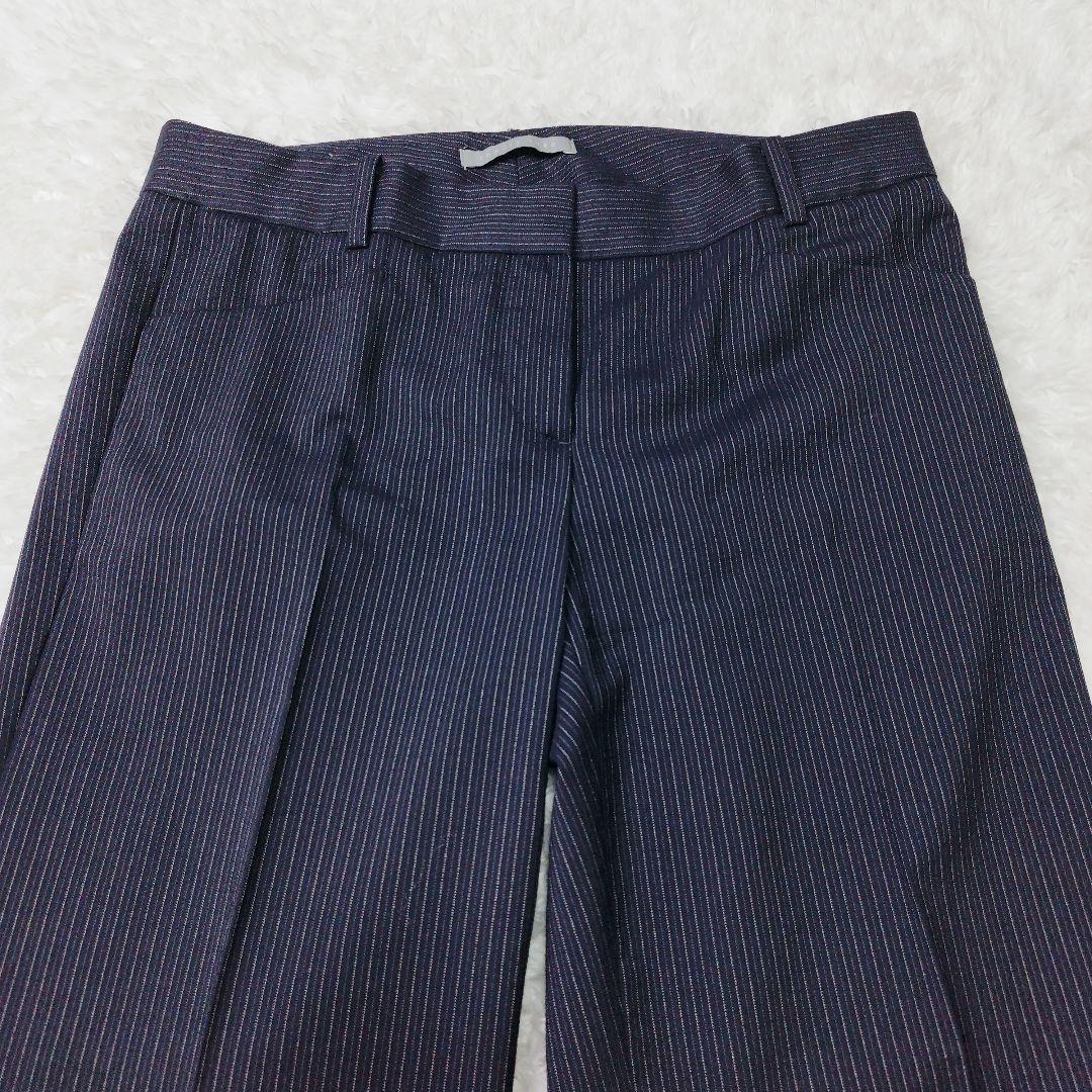 【極美品】セオリーリュクス パンツ スーツ セットアップ ネイビー ストライプ