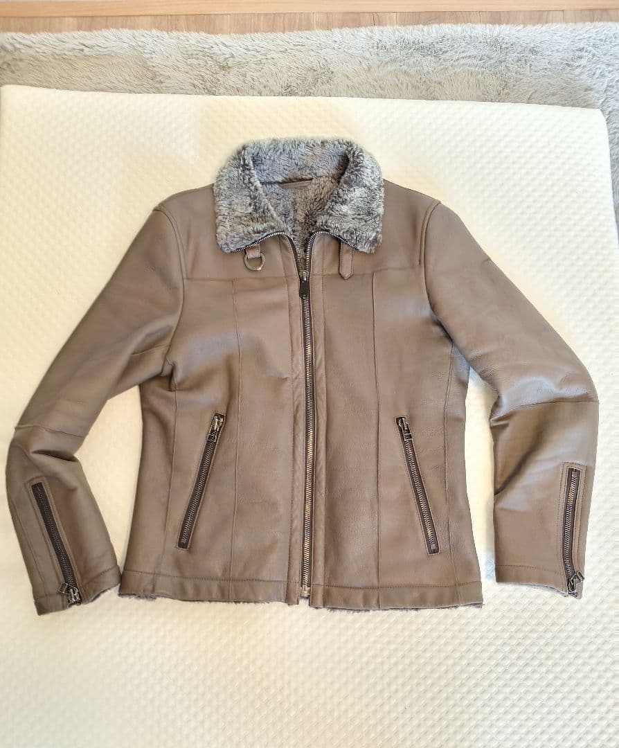 EPOCA Uomo ブラウンレザーシングルライダース