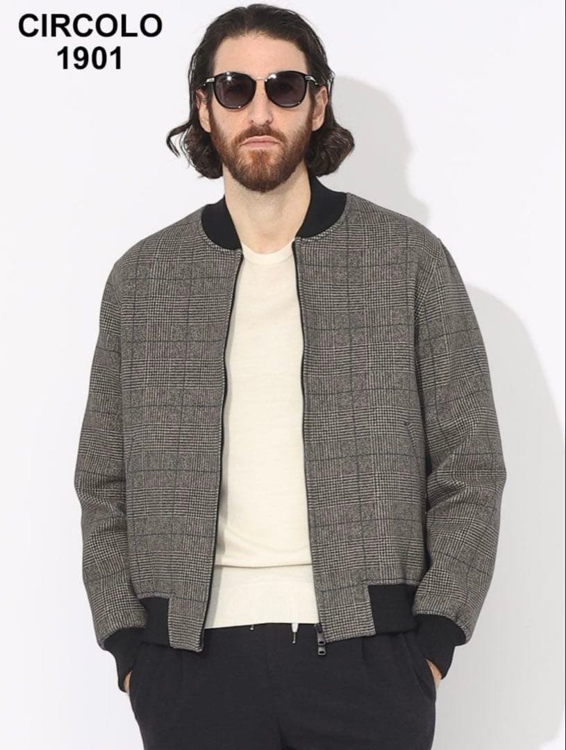 美品 CIRCOLO 1901 チェック柄 フルジップ ブルゾン ジャケット