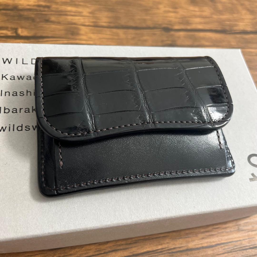 【未使用に近い】WILDSWANS タング クロコダイルレザー ブラック