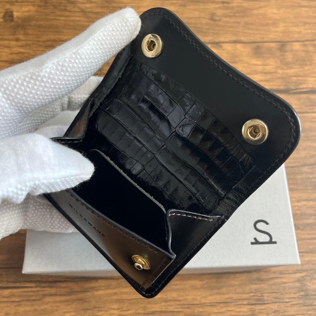 【未使用に近い】WILDSWANS タング クロコダイルレザー ブラック