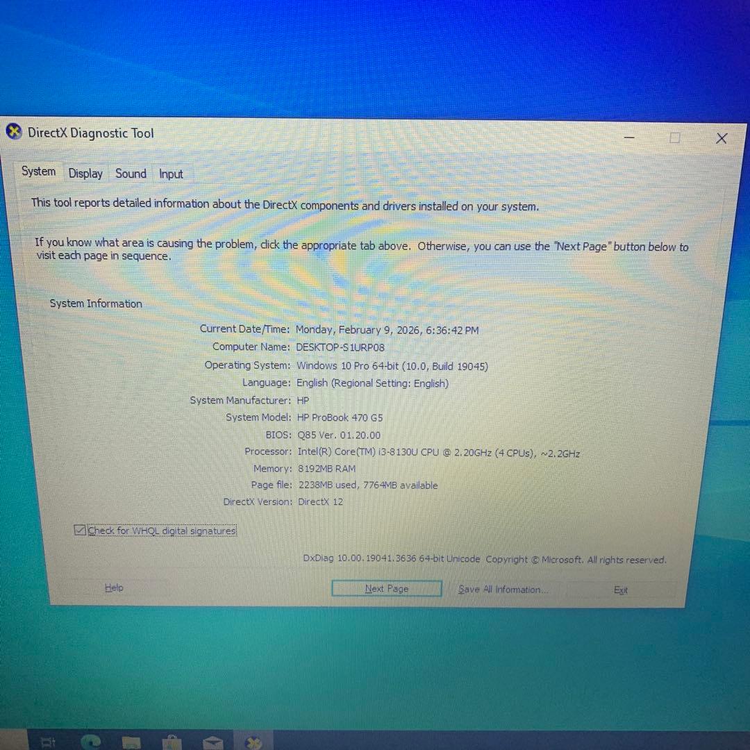 Windowsノート本体 HP ProBook 470 G5 / i3-8130U