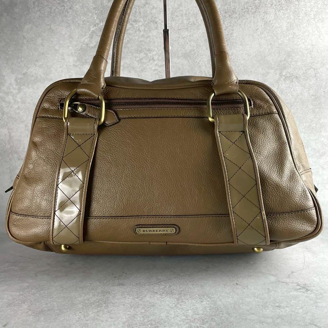 美品✨ BURBERRY ボストンバッグ ノバチェック ベージュ レザー