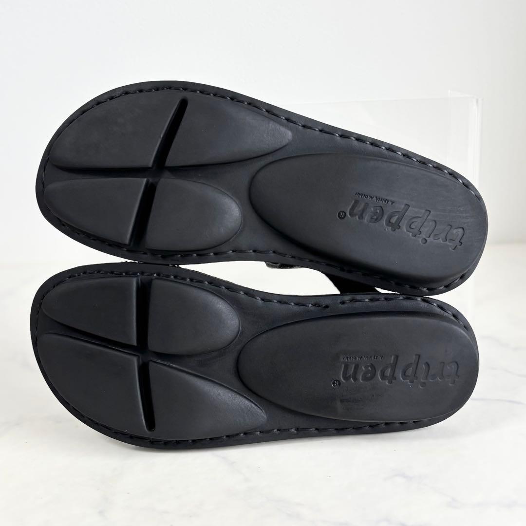 美品 トリッペン 36 Pacific サンダル レザー ギャザー フラット 黒
