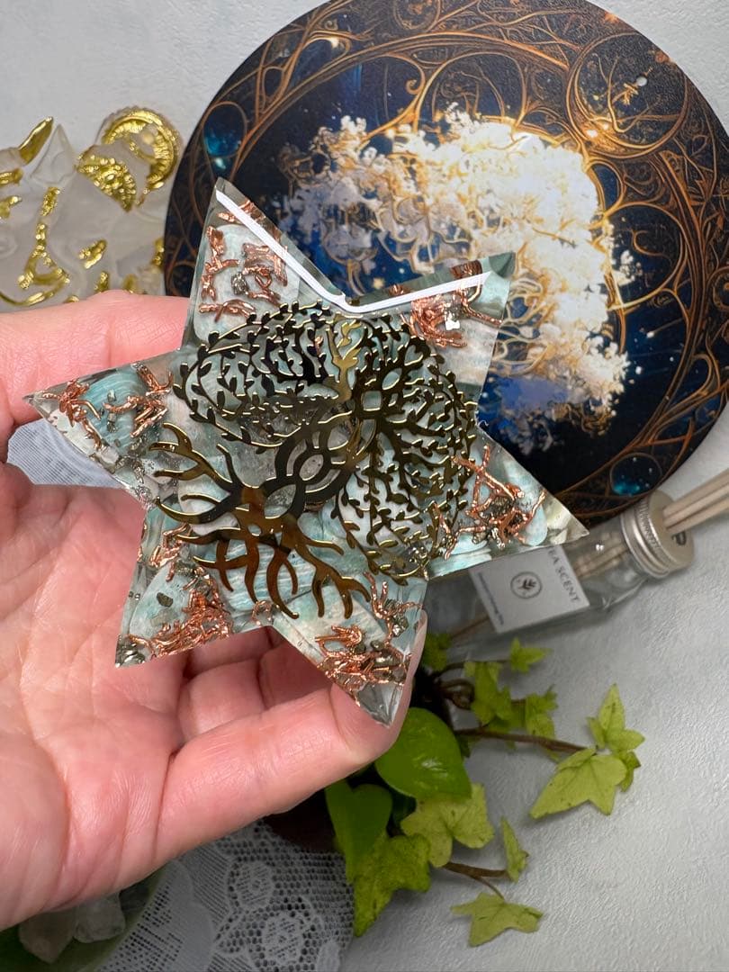 オルゴナイト 六角錐 ロシアンアマゾナイト