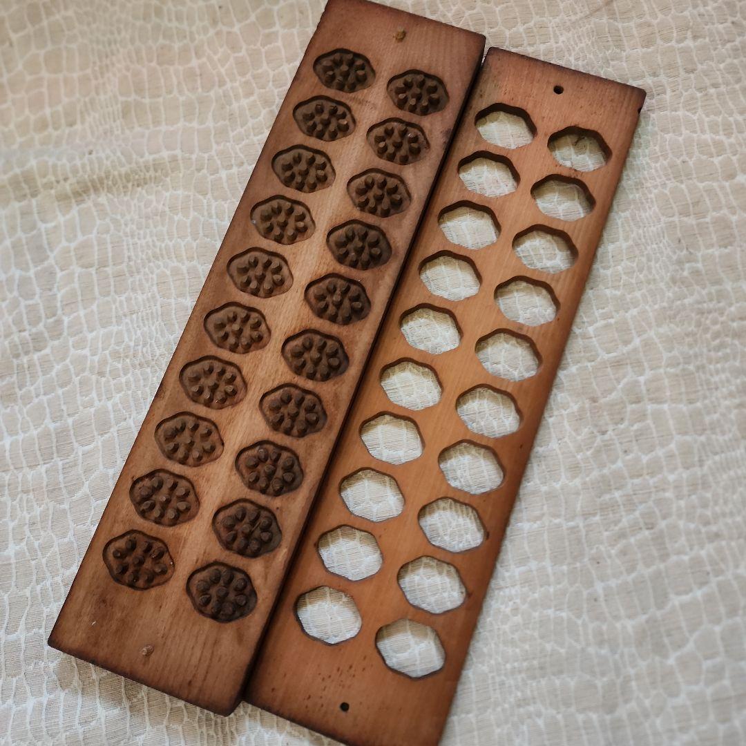 菓子木型-199　古い 木型 菓子型 和菓子 木製 古道具 古物