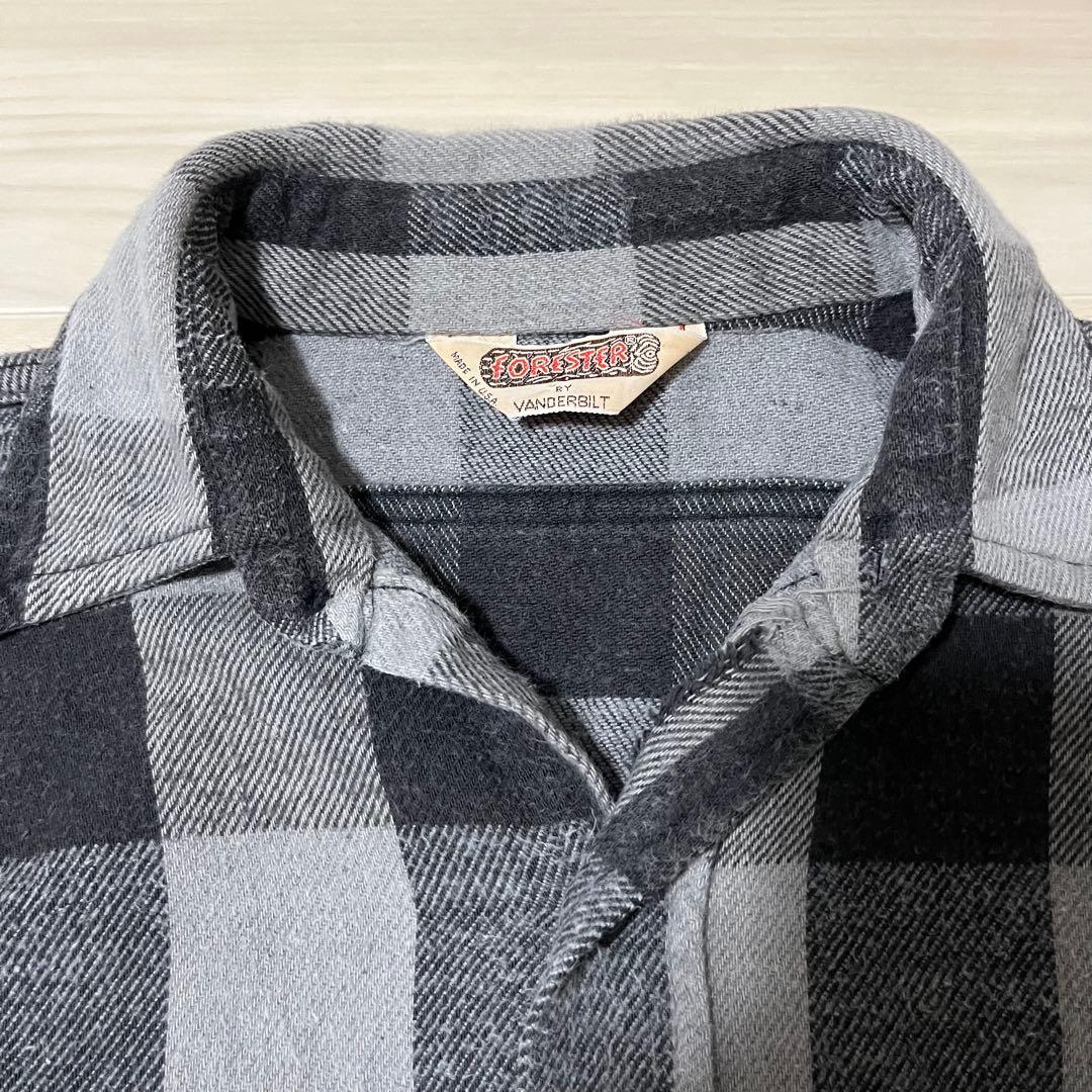 FORESTER ネルシャツ グレー/ブラックチェック