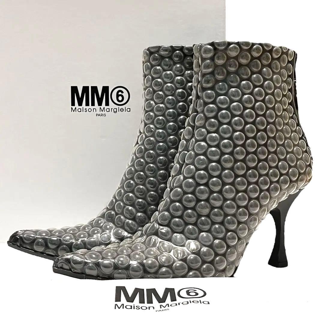 【極美品】◾️MM⑥メゾンマルジェラ◾️緩衝材ブーツ◾️バックジップ◾️レザー◾️ブラック