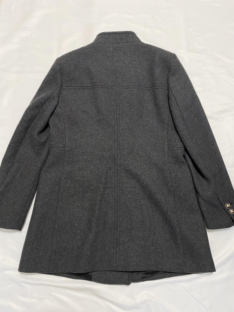 ZARA ウールダブルブレストコート グレー XL