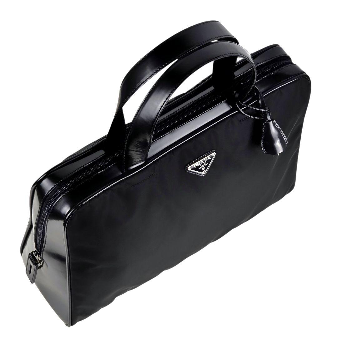美品 プラダ 三角ロゴ テスート レザー ビジネスバッグ トートバッグ