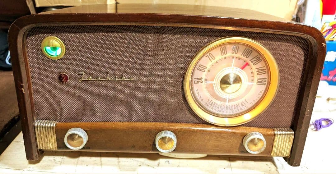 マツダ614A　昭和レトロ真空管ラジオ　bluetooth付　家族団らん