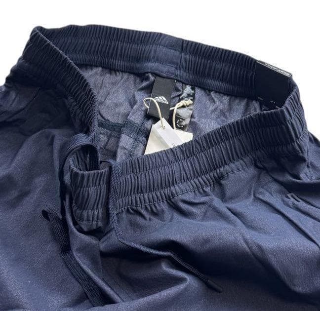 E新品 2XL アディダス adidas デニム風ウーブンセットアップ 上下紺