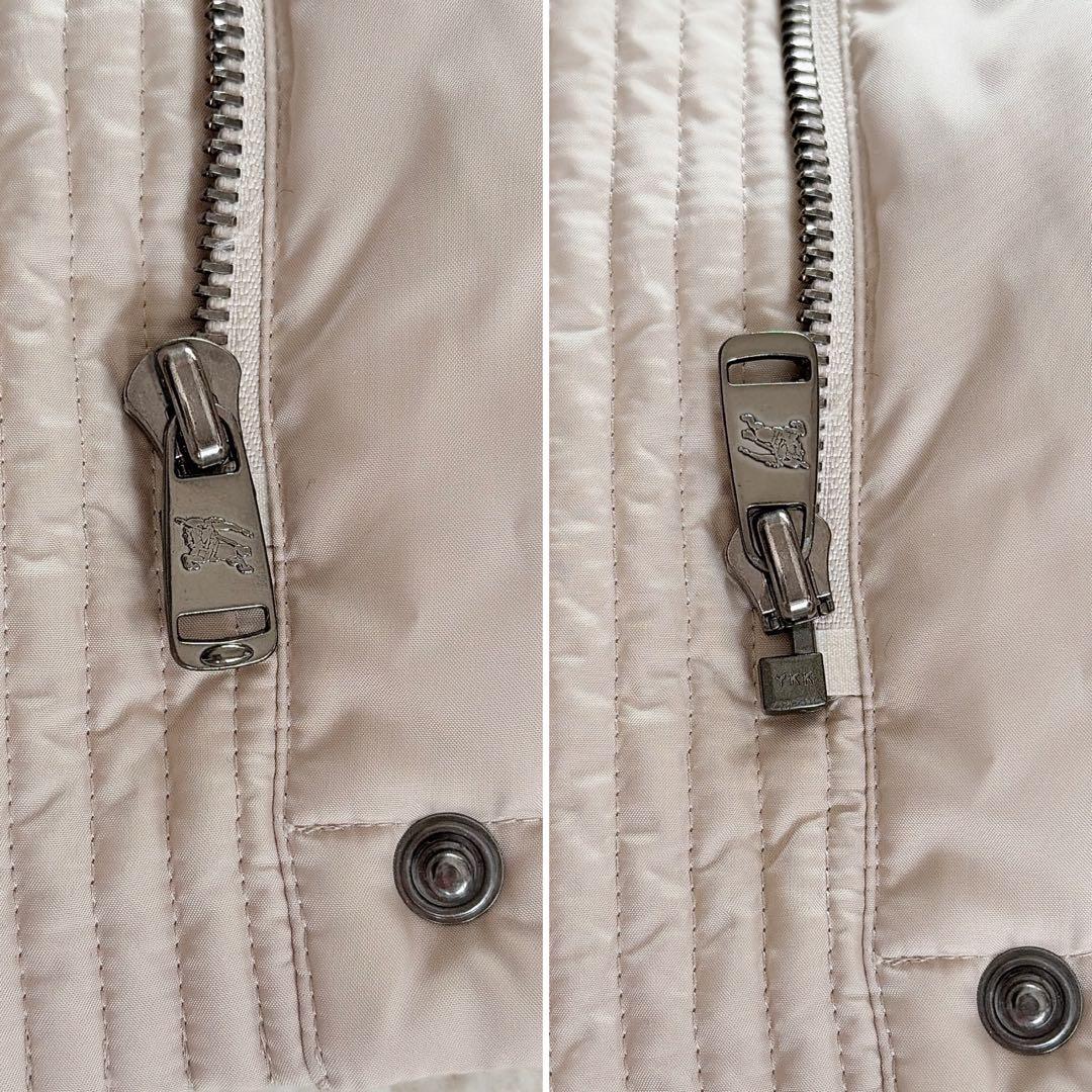 【バーバリーロンドン】3wayフードファーダウンコート ベージュノバチェック40