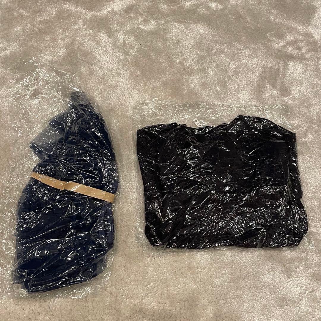 JENNEネイビー ペプラムデザイン 長袖ニット