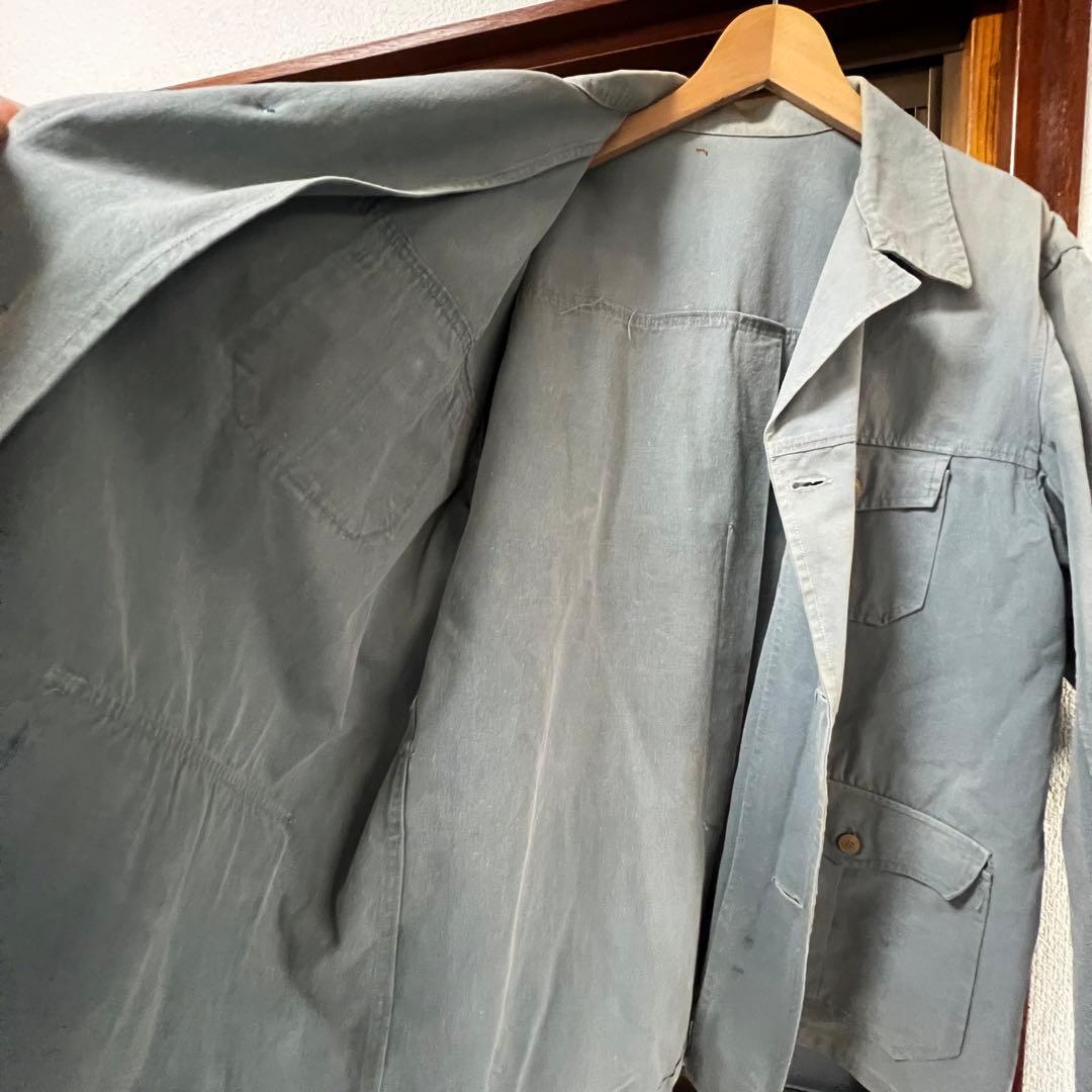 40s french vintage コットンリネン キャンバス ジャケット