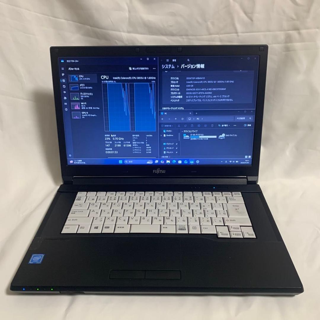 F016 【美品】15.6型/Celeron 第6世代/4GB/SSD128GB