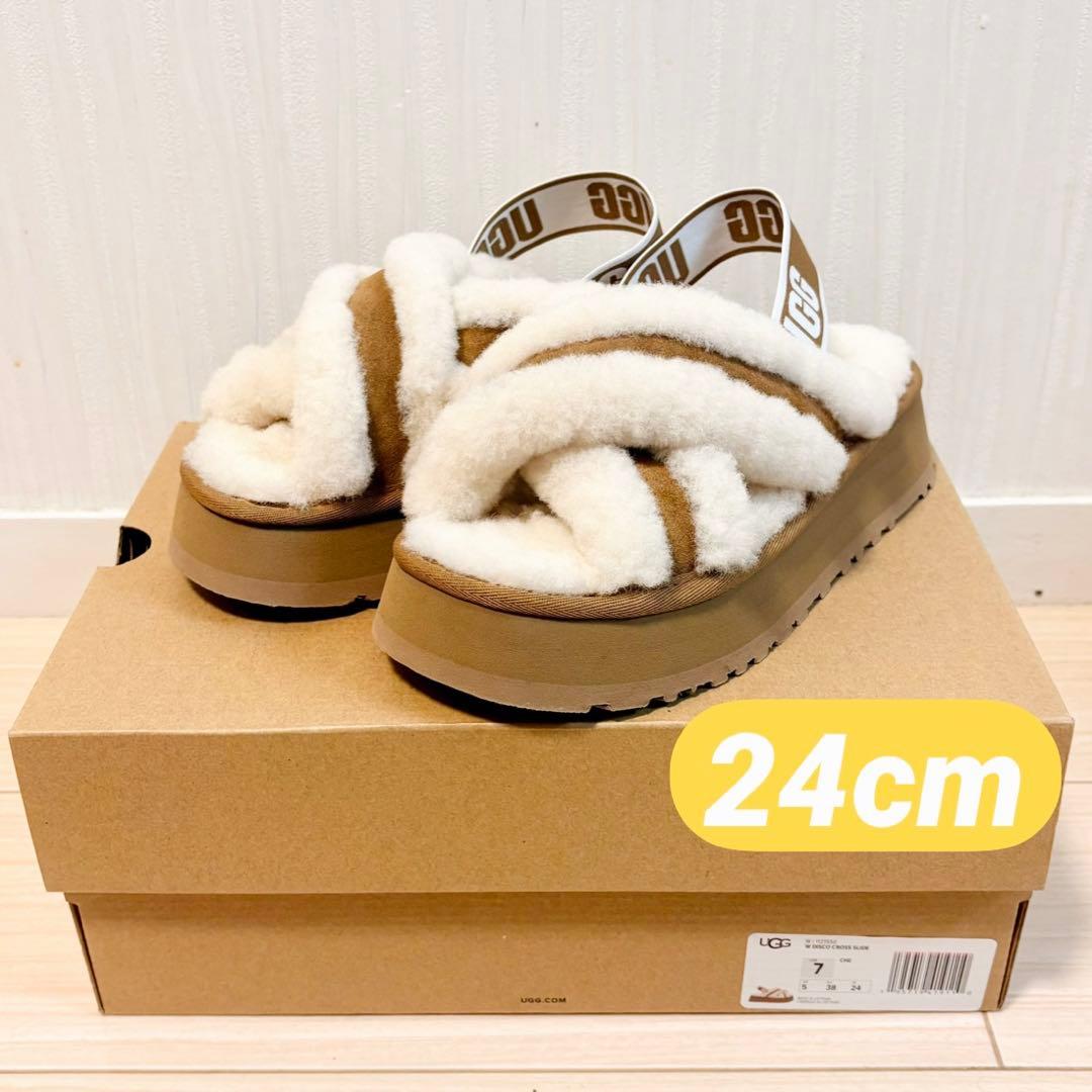 UGG ディスコ クロス スライド　厚底サンダル 24cm