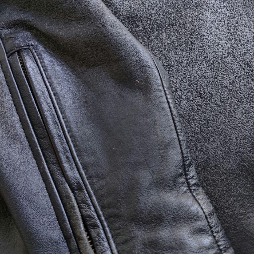 ハーレーダビッドソン バックロゴ刺繍 ジップアップ シングルライダースジャケット