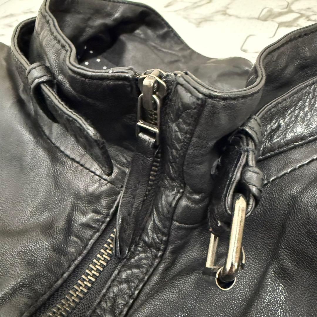 美品✨ VANQUISH レザーシングルライダースジャケット S ブラック