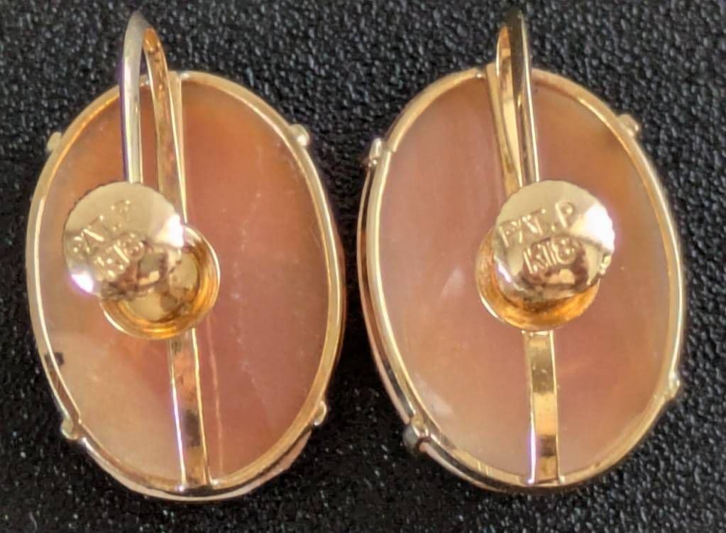 800刻印 カメオブローチ SILVER/PAT.P K18 カメオイヤリング