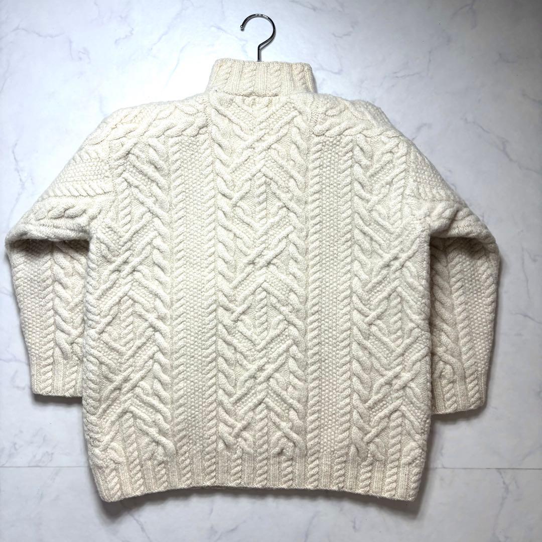 ローレンラルフローレン アランニット ケーブル 梳毛ウール アイボリー M