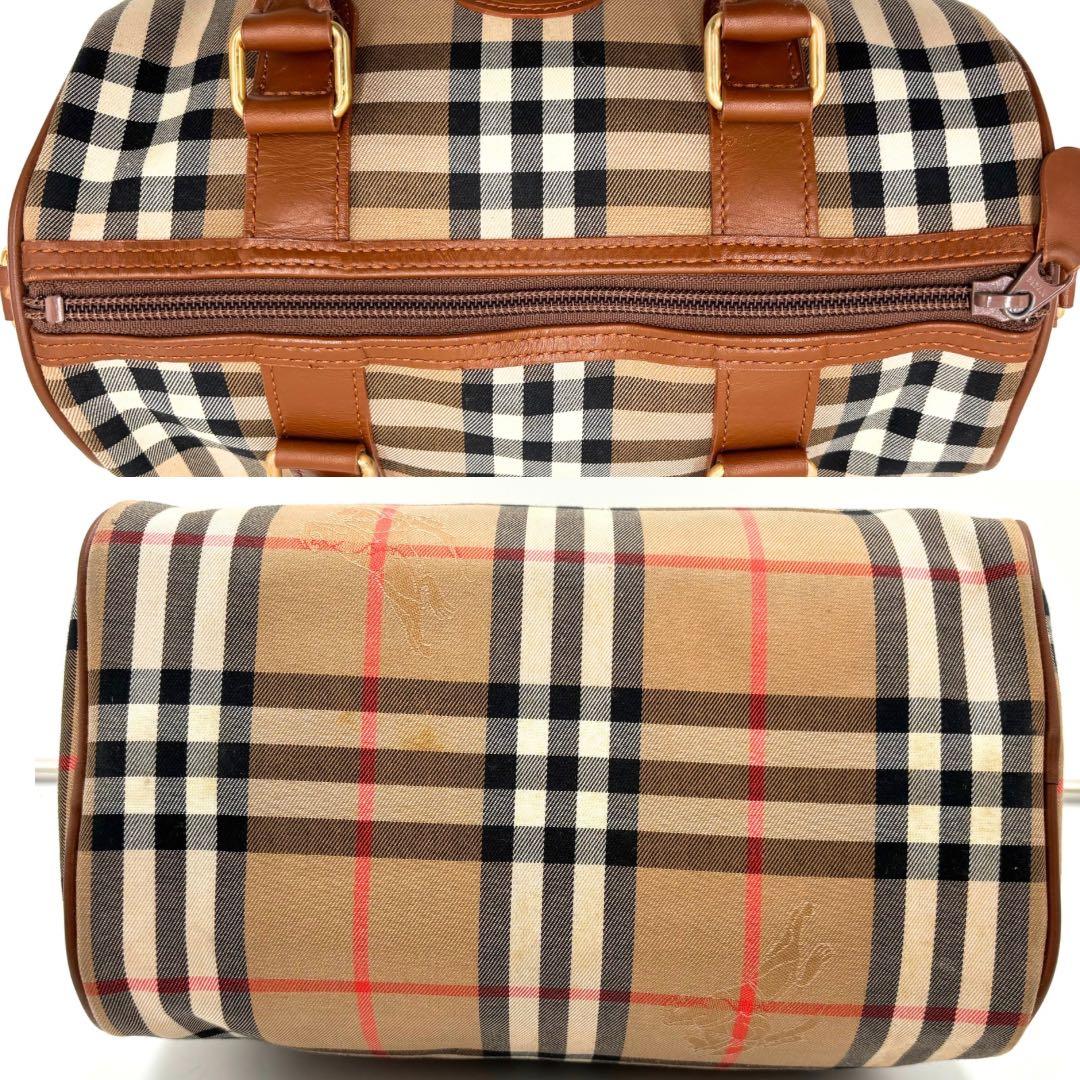 【極美品】バーバリー ハンドバッグ ノバチェック シャドーホース ボストン