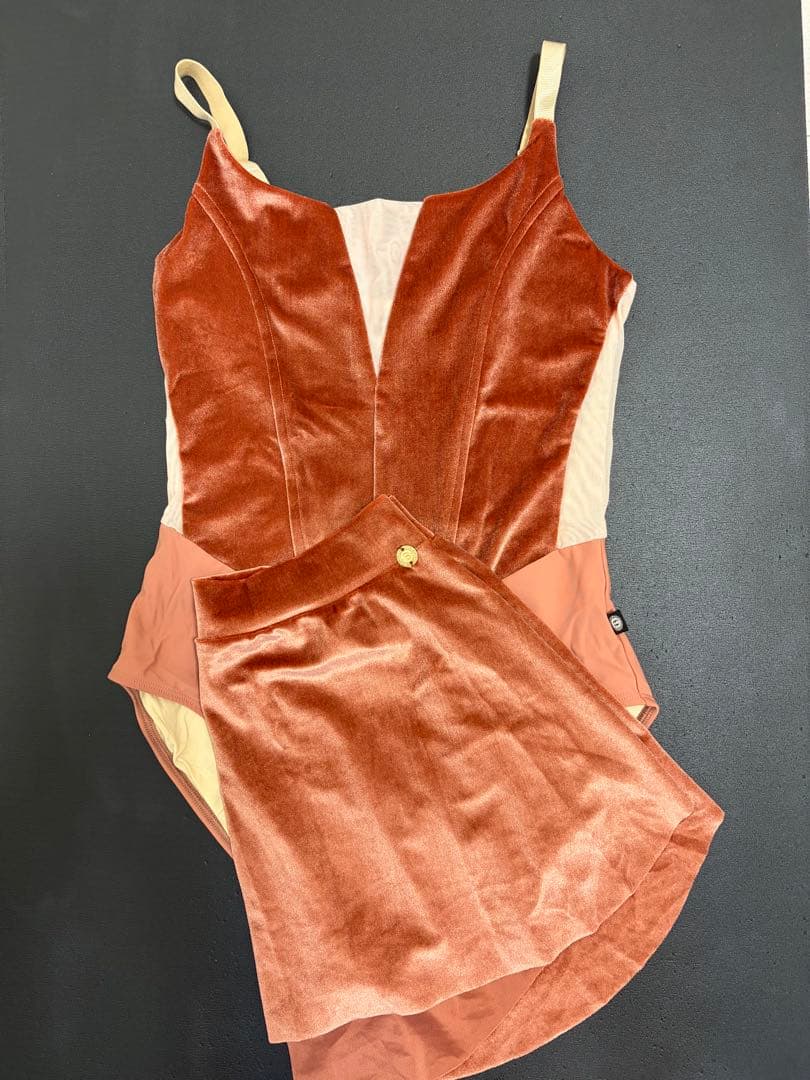 BODILE ボディール レオタード & スカート セット M/L オレンジ系