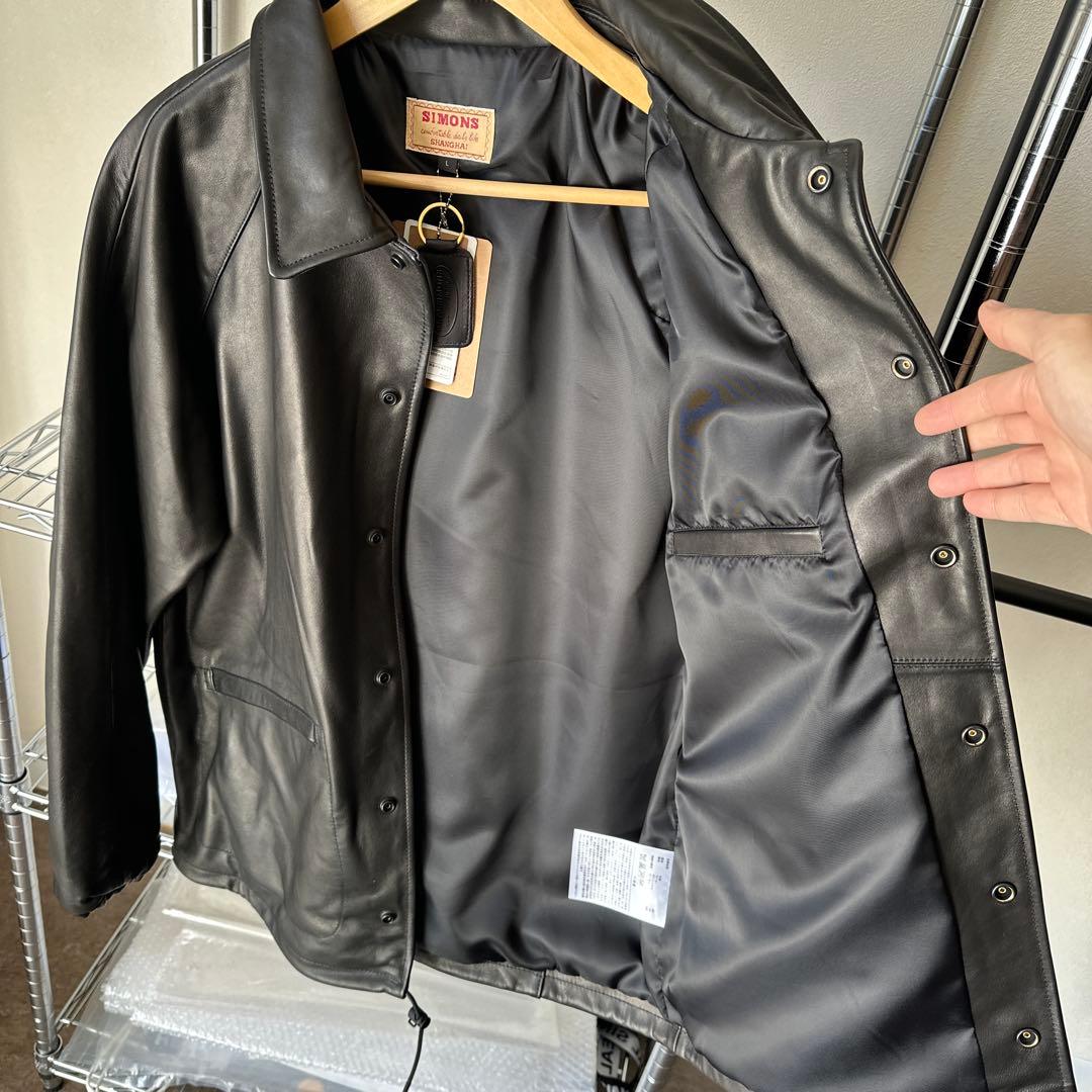 水染カーフレザー コーチジャケット 1.1-1.2mm 無塗装 L