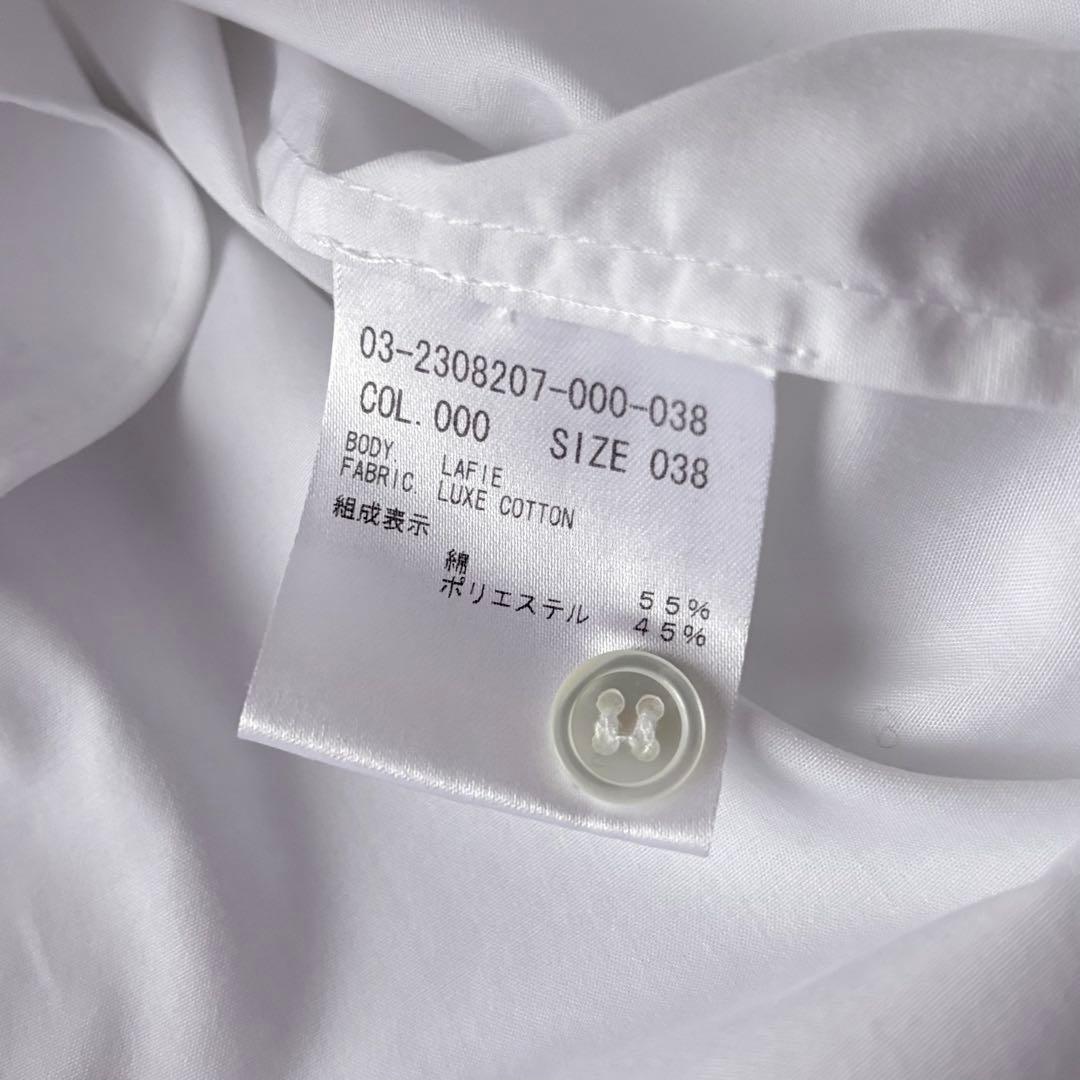 極美品　定価29,700円　セオリーリュクス　長袖　フリルブラウス　バンドカラー