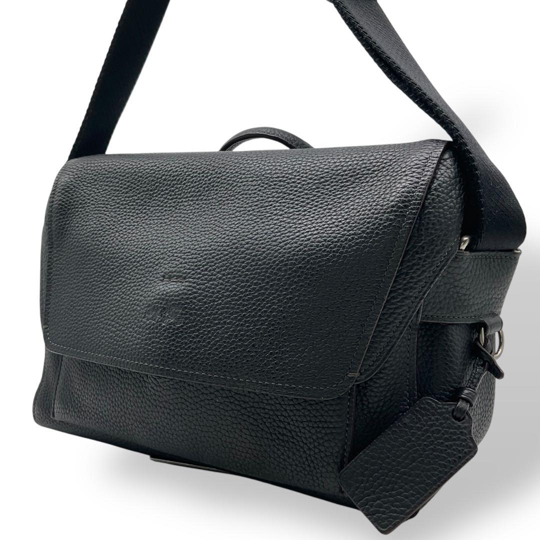 美品 コーチ メッセンジャーバッグ ブリーフケース ショルダバッグ レザー 黒