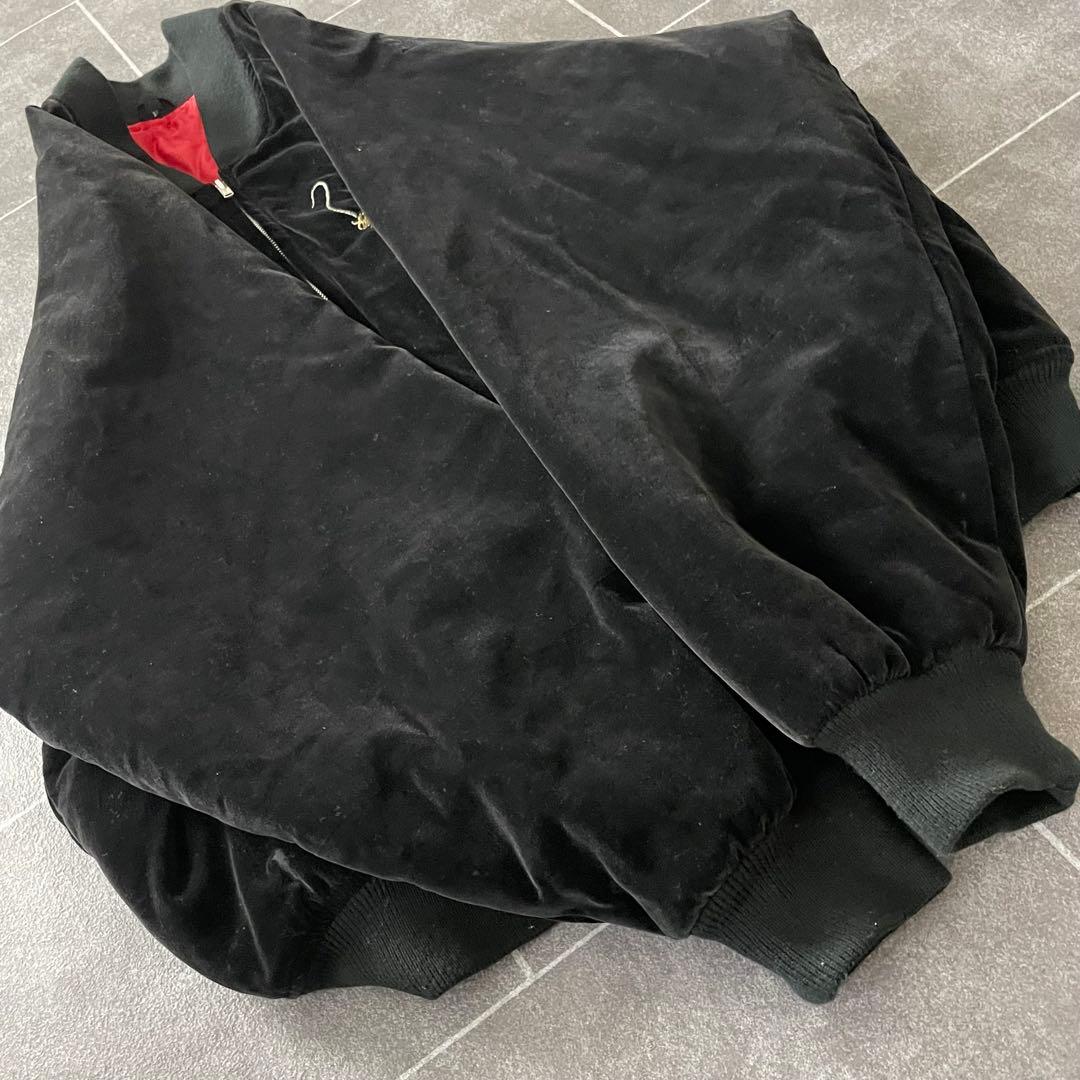 90-'s 龍 富士 別珍 スカジャン スーベニア 短丈 F ベロア 黒