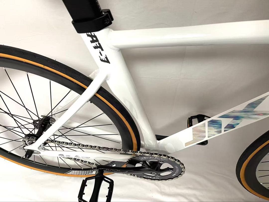 新品・未使用JIXFピストバイクFIXED GEARホワイトフロントブレーキ付