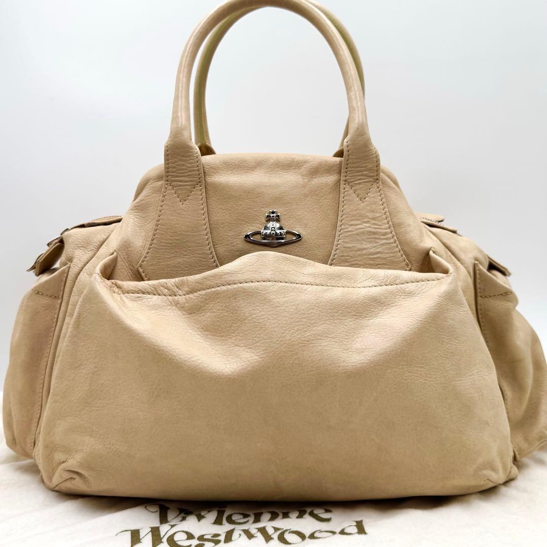 美品✨ ヴィヴィアンウエストウッド ボストンバッグ ヤスミン オーブ レザー 茶
