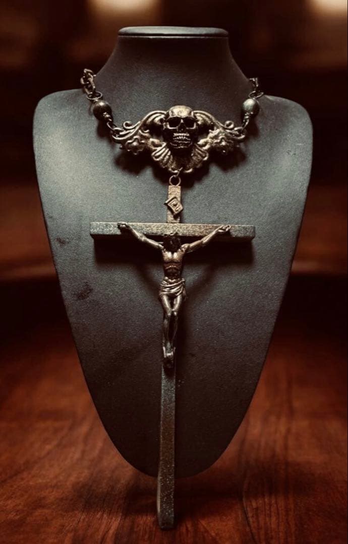 ★1点物★ジャンポールゴルチエ★アンティークスカルゴシックDXロザリオネックレス