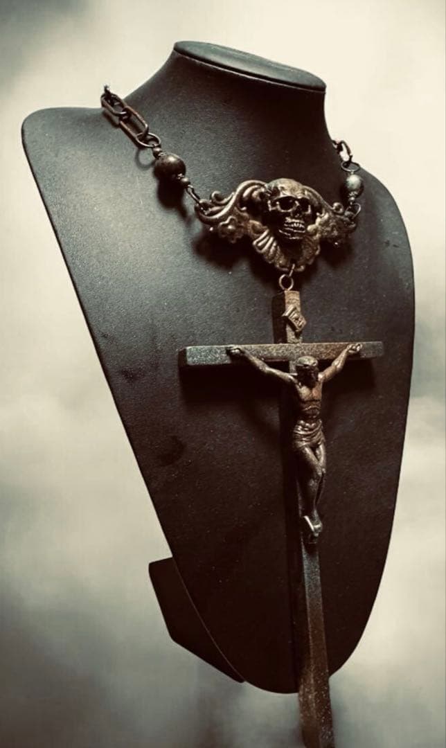 ★1点物★ジャンポールゴルチエ★アンティークスカルゴシックDXロザリオネックレス