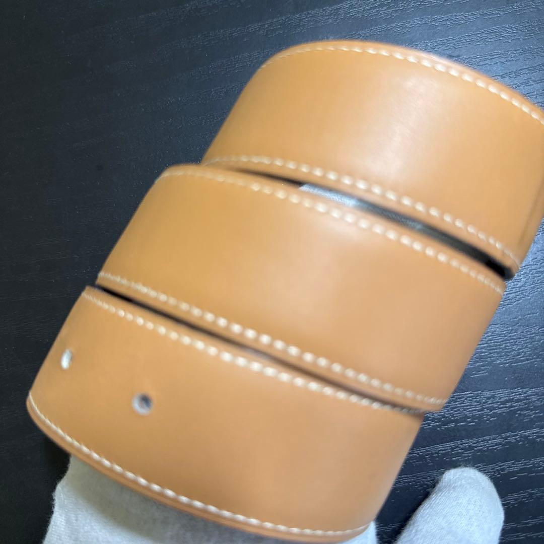 HERMES エルメスコンスタンスリバーシブルベルト60 シルバーバックル　美品