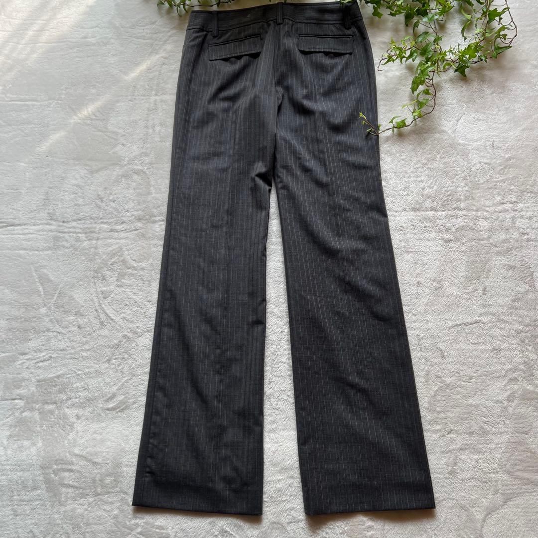 新品タグ付き　洗える　BOSCH ストライプ　パンツスーツ　40号　グレー