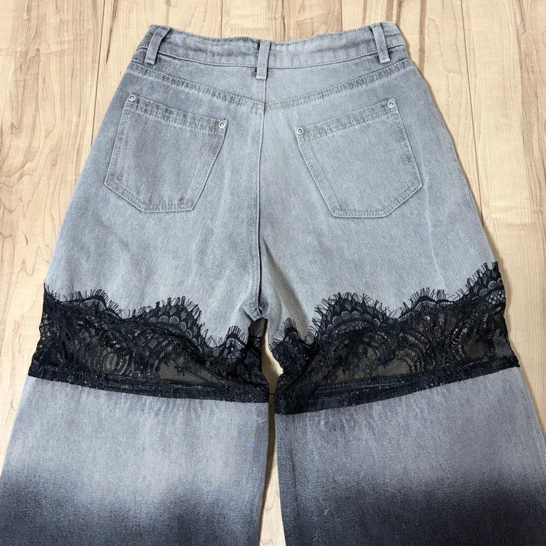 Darich ダーリッチ スカラップレースデニムロングパンツ