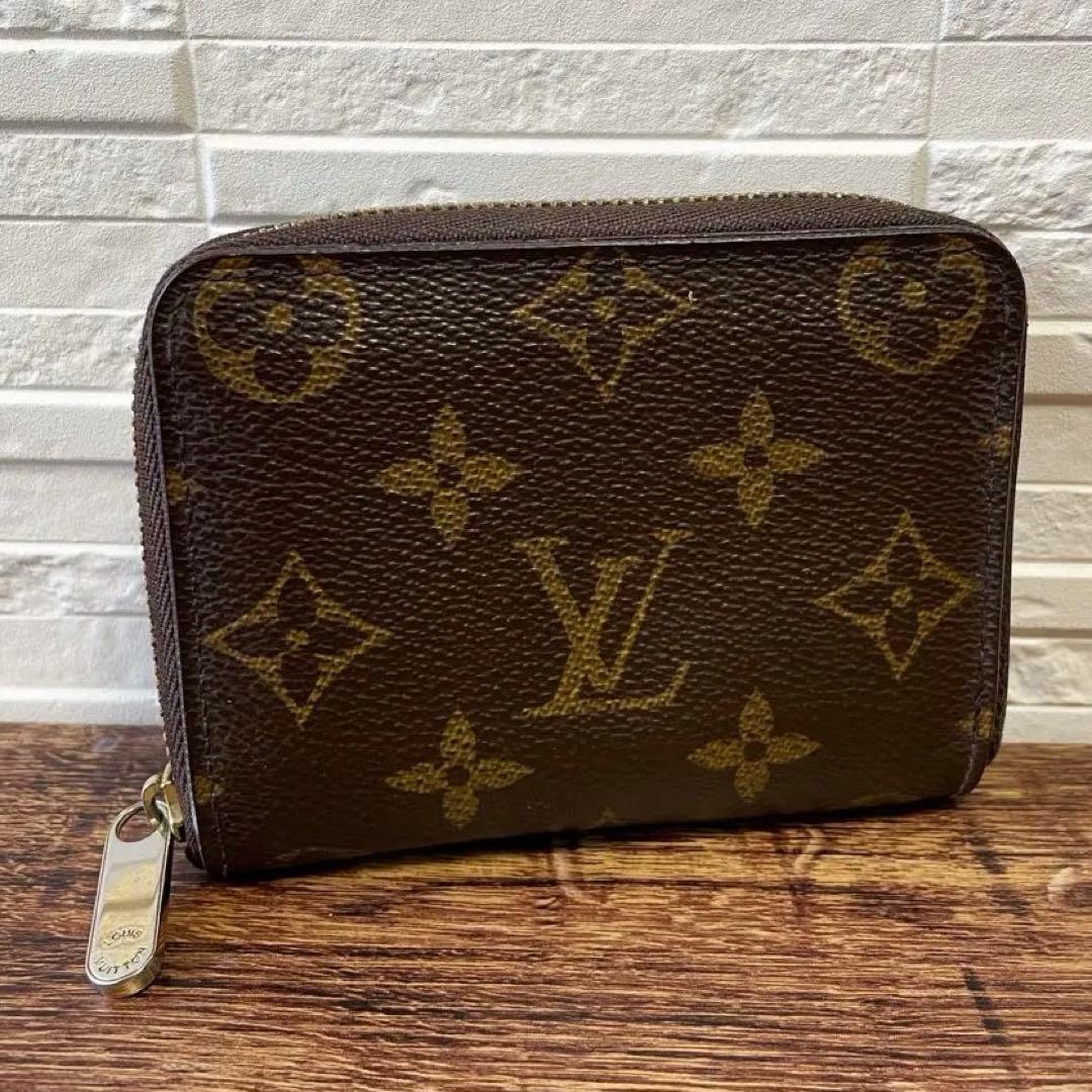 良品 ルイヴィトン モノグラム ケース ジッピーウォレット ブラウン